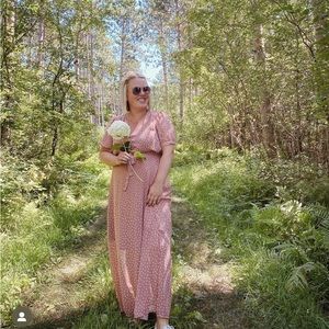 A New Day Pink Polka Dot Maxi Dress- XL